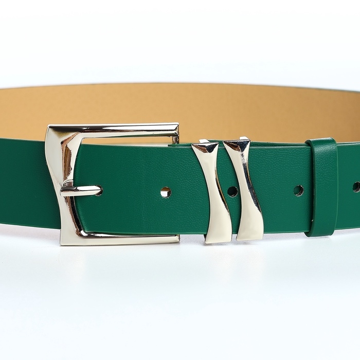 Ремень женский, ширина 3,3 см, винт, пряжка металл, цвет зелёный Ремень женский, ширина 3,3 см, винт, пряжка металл, цвет зелёный