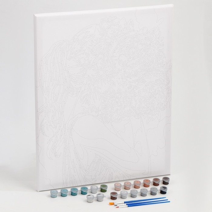 Картина по номерам на холсте с подрамником «Букет белых пионов», 40 х 50 см Картина по номерам на холсте с подрамником «Букет белых пионов», 40 х 50 см