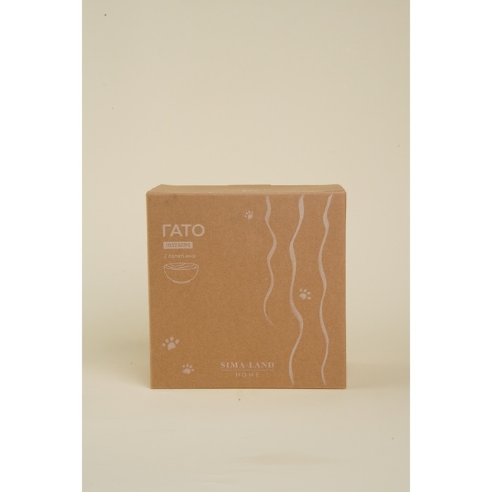 Набор салатников фарфоровых SL Home «Гатто», 1,1 л, d=18,5 см, цвет белый