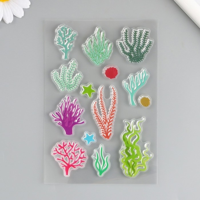 Штамп для творчества силикон Штамп для творчества силикон "Морские водоросли" 11х16см