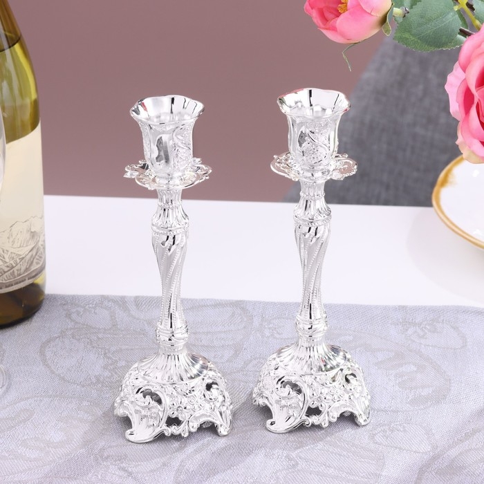 Набор из 2 подсвечников, 7 х 7 х 19 см