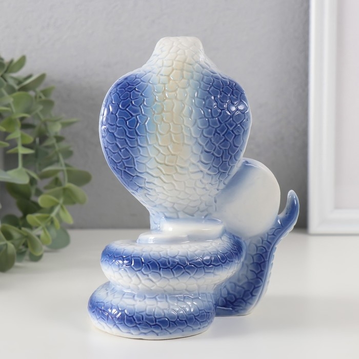 Сувенир керамика Сувенир керамика "Кобры с монетами" синие с золотом набор 2 шт 9х12,2х15,5 см