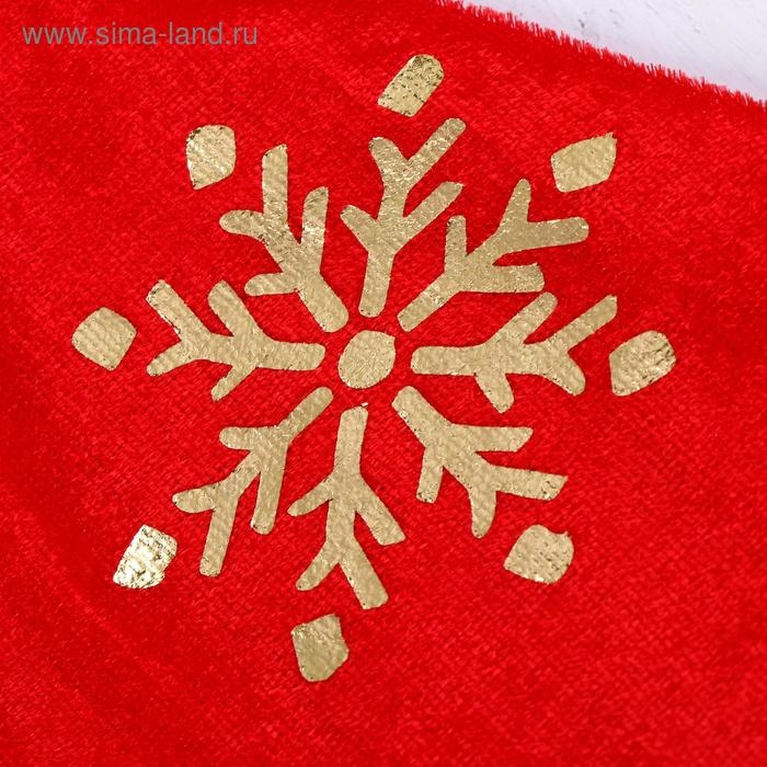 Колпак новогодний  Колпак новогодний "Сияющие снежинки" 28х36 см, красный