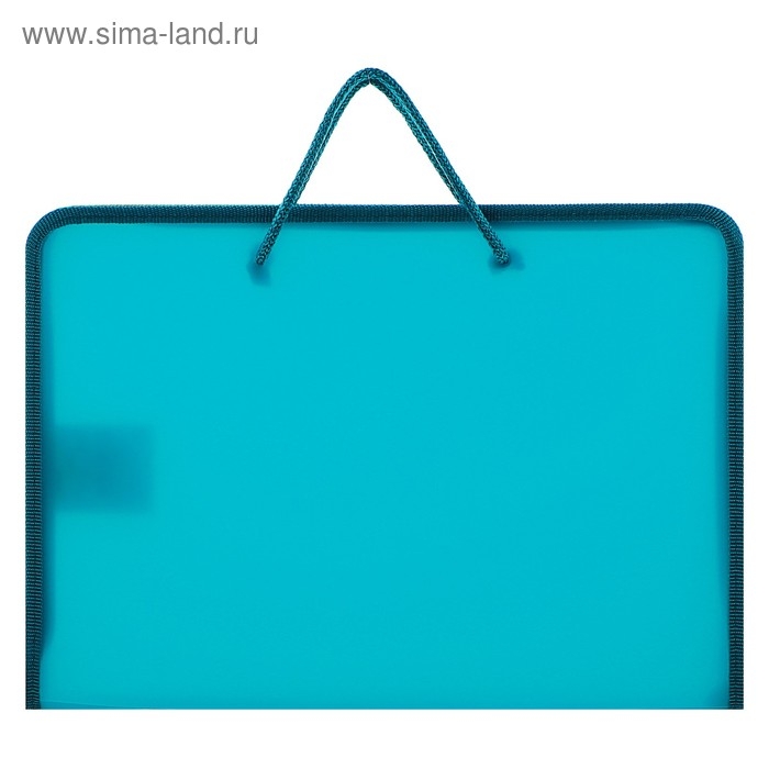 Папка с ручками А4, 230 х 185 х 25 мм, молния вокруг, плстиковая, ПТ-112, Папка с ручками А4, 230 х 185 х 25 мм, молния вокруг, плстиковая, ПТ-112, "Офис", тонированная, цвет бирюзовый