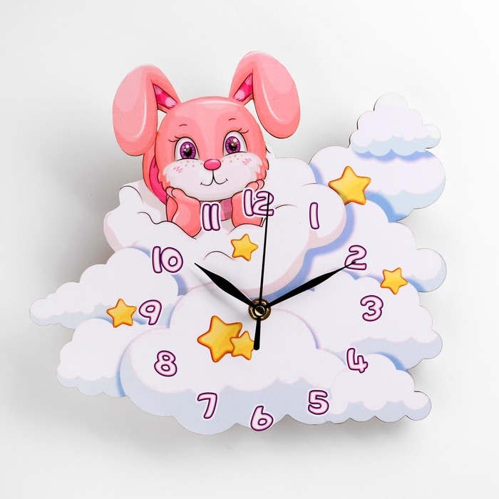 Часы настенные интерьерные  Часы настенные интерьерные "Зайчик на облаке",  23 х 25.5 см