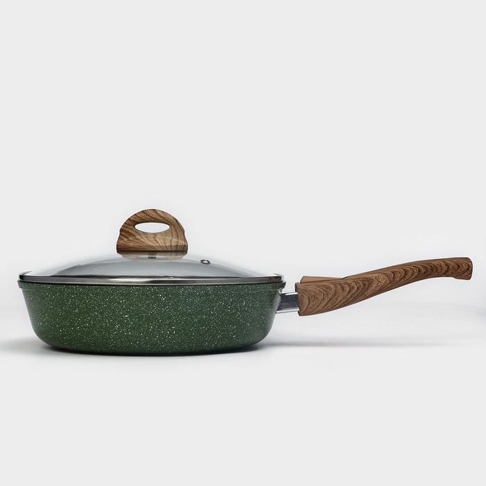 Сковорода Доляна «Форест», d=26 см, стеклянная крышка, съёмная ручка, антипригарное покрытие Сковорода Доляна «Форест», d=26 см, стеклянная крышка, съёмная ручка, антипригарное покрытие