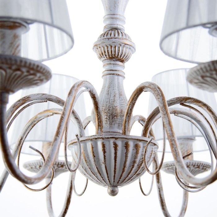 Люстра Люстра "Моника" 8хЕ14 40т белый с золотой патиной 72х72х40 см BayerLux