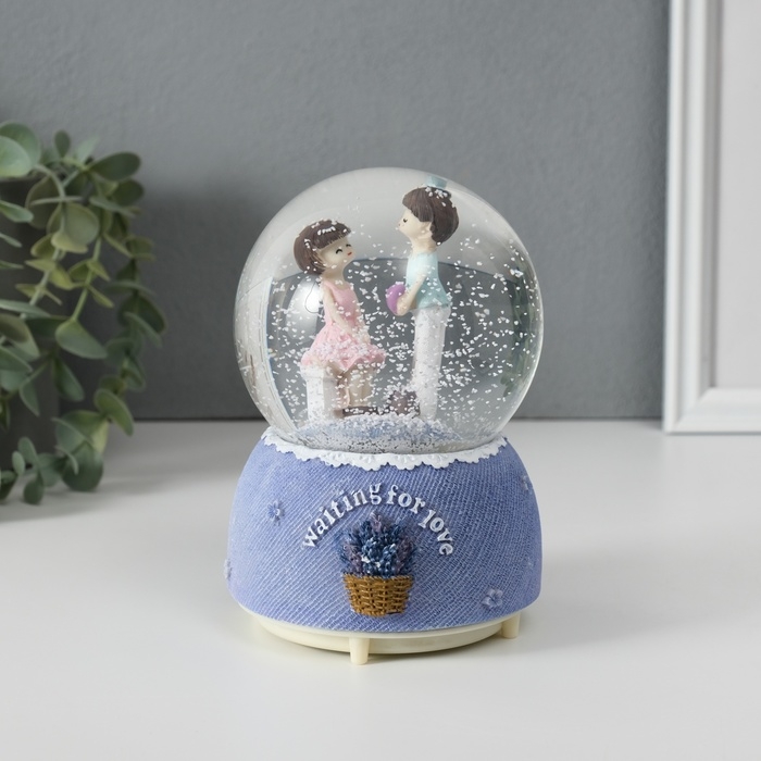 Сувенир полистоун водяной шар свет, музыка Сувенир полистоун водяной шар свет, музыка "Первая любовь" МИКС 10х10х14,5 см