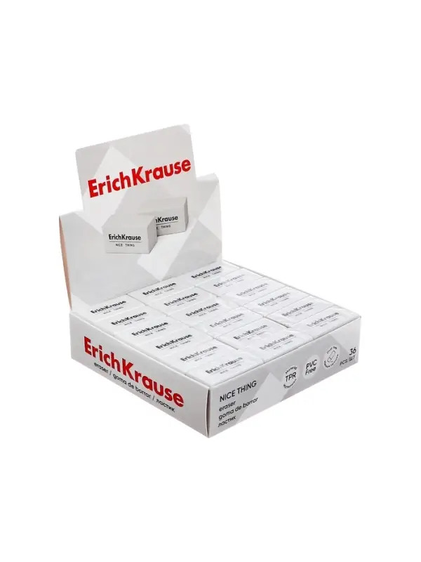 Ластик Erich Krause, Nice Thing, 40 х 19 х 15 мм, средней жёсткости, гипоаллергенный Ластик Erich Krause, Nice Thing, 40 х 19 х 15 мм, средней жёсткости, гипоаллергенный