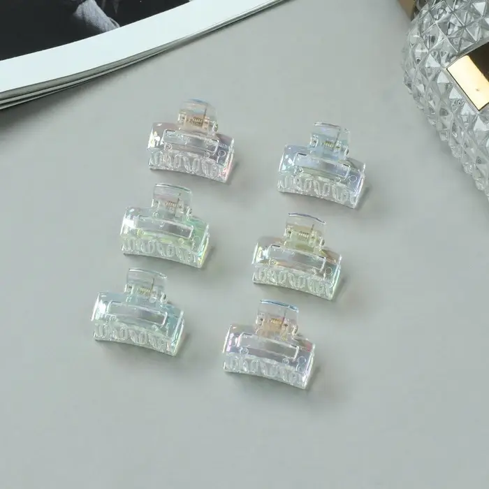 Крабики для волос Выбражулька &laquo;Аванти&raquo;, прямой, 2.5 см, набор 6 шт., прозрачные