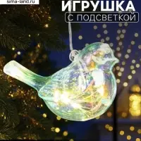 Ёлочная игрушка светодиодная &laquo;Снегирь&raquo;, 10&times;17 см, 5 LED, от батареек ААх2, свечение тёплое белое