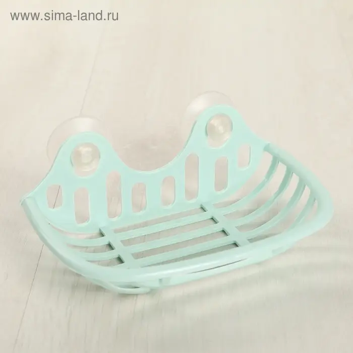 Мыльница на присосках Полимербыт, пластик, 16&times;10&times;6.5 см, МИКС