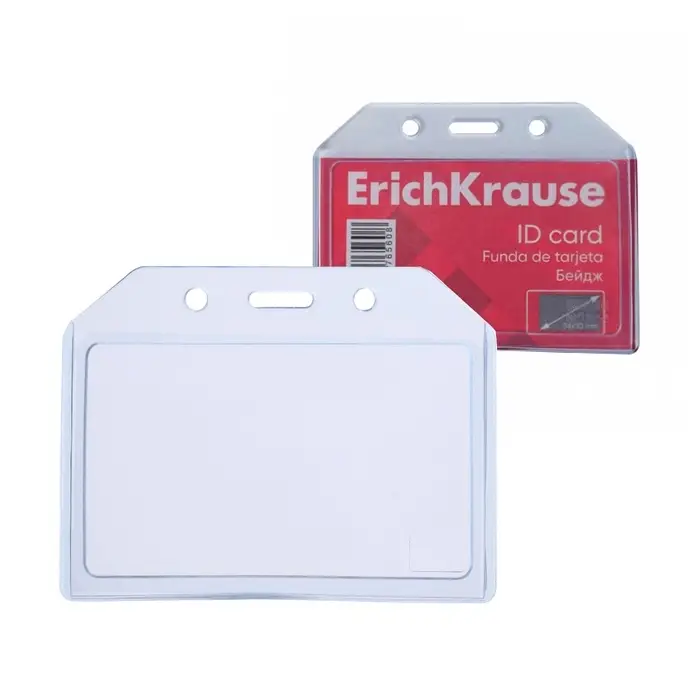 Набор бейджей горизонтальных 85×54 мм, ErichKrause, прозрачный корпус Набор бейджей горизонтальных 85×54 мм, ErichKrause, прозрачный корпус
