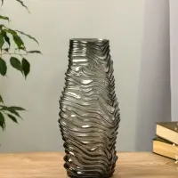 Ваза для цветов &laquo;Ванесса&raquo;, полосы, 30&times;12 см, стекло, серая