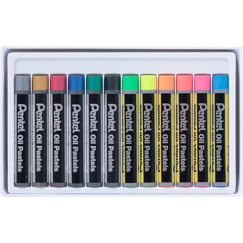 Пастель масляная Pentel флуор. 6цв/наб + металлик 6цв/наб&nbsp;PHN-MF12
