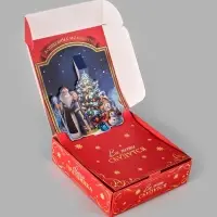 Коробка подарочная складная &laquo;Новогодняя елочка&raquo;, 16.5&times;16.5&times;5 см