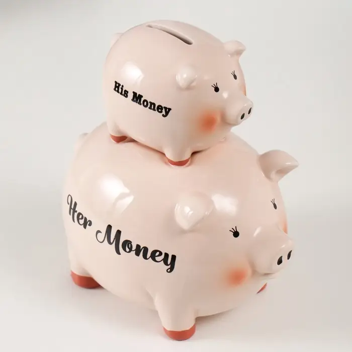 Копилка для денег &laquo;Две свинки - пирамида&raquo;, керамика, 19.5&times;12&times;18.8 см