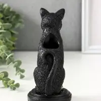 Подсвечник на 1 свечу &laquo;Кошка&raquo;, полистоун, 17&times;10&times;8 см, чёрный