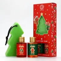 Новогодний подарочный набор косметики Happy new year: гель для душа 2 шт х 100 мл, мочалка для тела, URAL LAB Новогодний подарочный набор косметики Happy new year: гель для душа 2 шт х 100 мл, мочалка для тела, URAL LAB