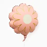 Воздушный шар фольгированный 21" "Ромашка" золотые лепестки, цвет розовый сатин, набор 5 штук   1093