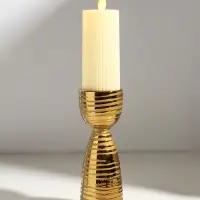 Подсвечник на 1 свечу &laquo;Зебра&raquo;, d=4 см, золото, 6.5&times;6.5&times;18 см