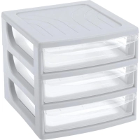 Бокс с выдвижными лотками А6 175х186х214мм 3выдв.отд, светло-сер. 433224030