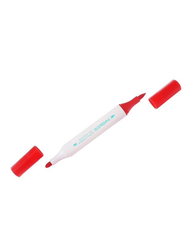 Набор акриловых маркеров 12 цветов в пластиковом кейсе, двусторонние Набор акриловых маркеров 12 цветов в пластиковом кейсе, двусторонние