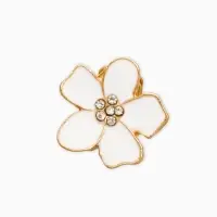 Клипсы детские "Выбражулька" цветок, цвет белый в золоте