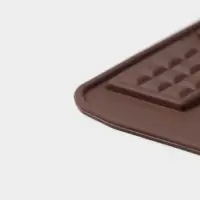 Форма для шоколада Доляна &laquo;Плитка&raquo;, силикон, 21&times;11 см, 12 ячеек (2.7&times;3.9 см), коричневая