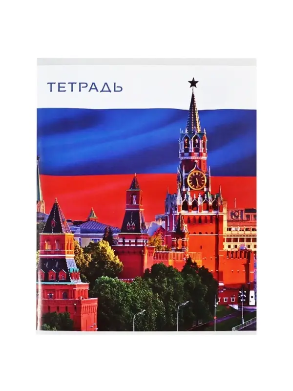 Тетрадь 96 листов в клетку, Calligrata &laquo;Россия&raquo;, серые листы, МИКС