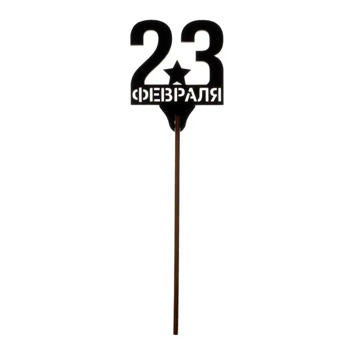 Топпер для торта &laquo;23 февраля&raquo;, МИКС, ассорти