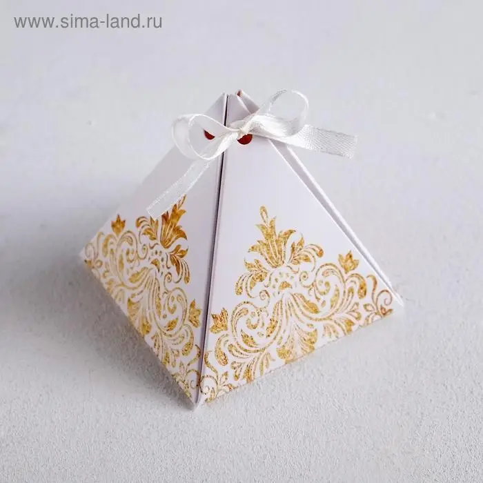 Коробка бонбоньерка, упаковка подарочная, «Роскошь золота», 7 х 7 х 7.5 см