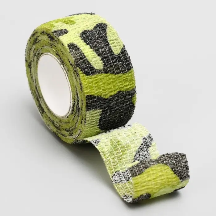 Бинт самофиксирующийся  Бинт самофиксирующийся "Камуфляж", 2,5 см, макс. растяжимость 4,5 м, микс зелёного