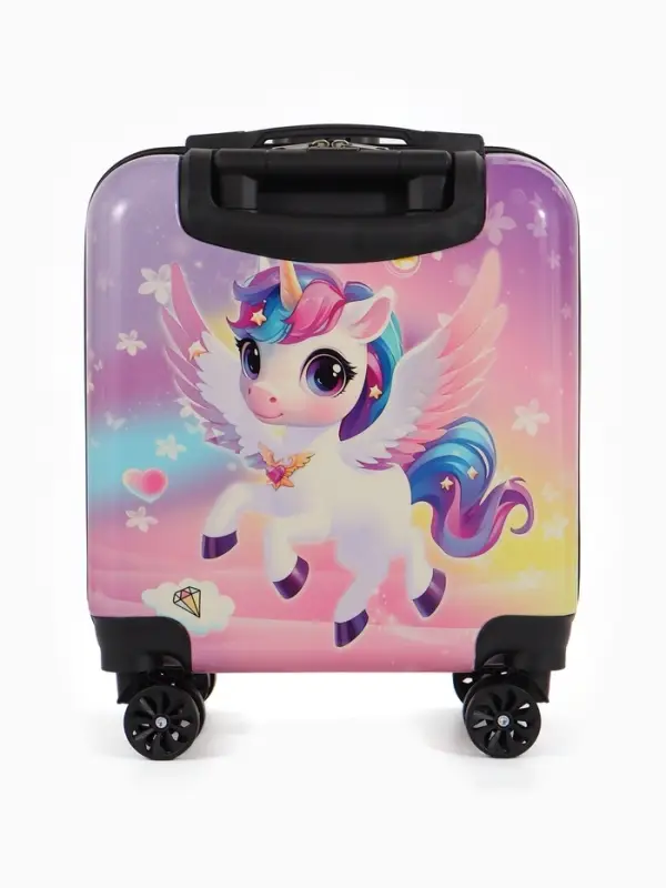 Чемодан дет Единорог 18 Чемодан дет Единорог 18", 35*22*27 см, отдна молнии, код.замок, 4 колеса,