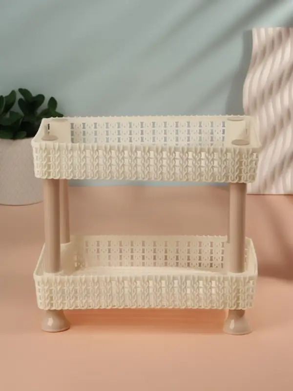 Органайзер для хранения косметики, двухуровневый, 24&times;15&times;20 см, МИКС