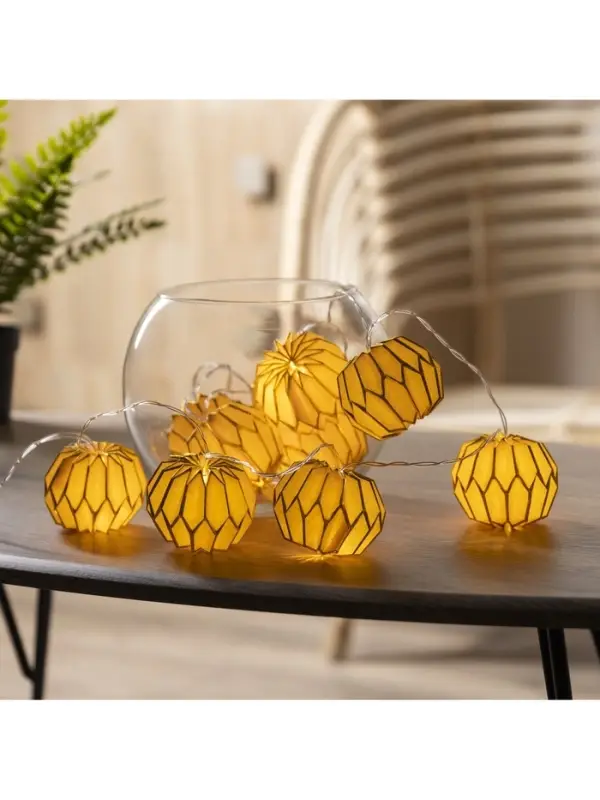 Гирлянда &laquo;Нить&raquo; 2 м с насадками &laquo;Розовый фонарик&raquo;, IP20, прозрачная нить, 10 LED, от батареек АА&times;2, свечение тёплое белое