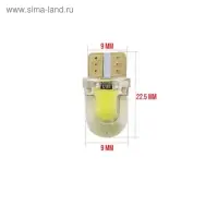 Автолампа светодиодная Cartage T10 W5W, 12 В, 2 COB, 1 Вт, свет белый