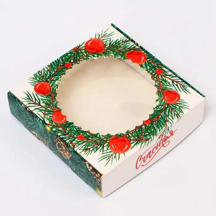 Подарочная коробка сборная с окном «Счастья», 11.5×11.5×3 см Подарочная коробка сборная с окном «Счастья», 11.5×11.5×3 см