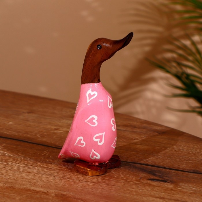 Сувенир Сувенир "Утка в розовом" дерево 20 см