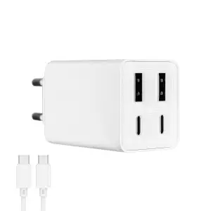 Переходник СЗУ на 2 USB + 2 Type-C 65W GaN6 P10162701213 Baseus белый