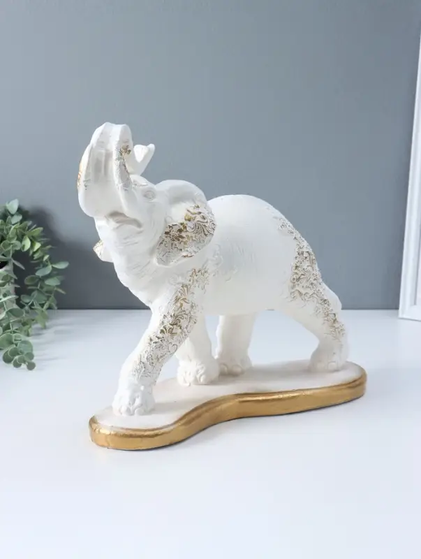 Копилка для денег &laquo;Слон индийский&raquo;, белый с золотом, 35&times;40&times;15 см