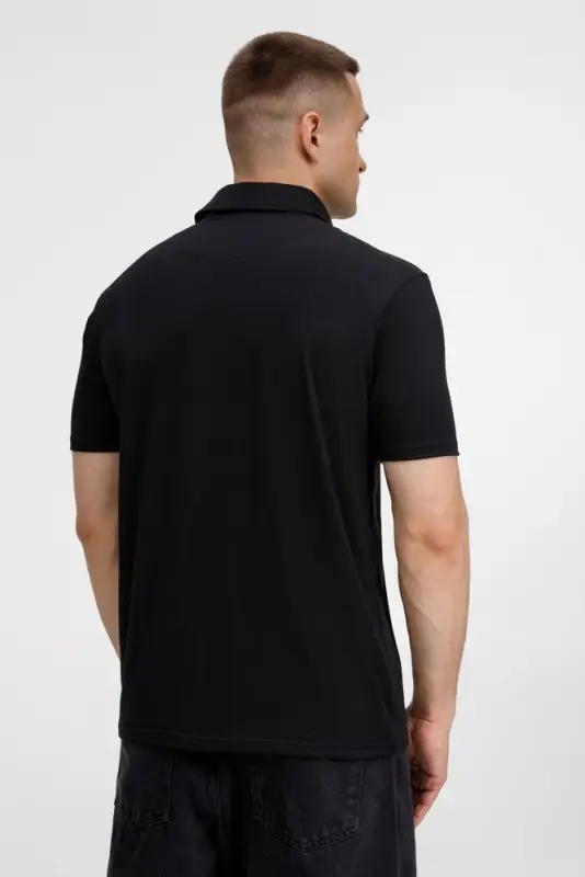 Рубашка поло унисекс Senti, черная, размер S Рубашка поло унисекс Senti, черная, размер S