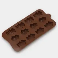 Форма для шоколада Доляна &laquo;Роботы&raquo;, силикон, 21&times;11&times;1.5 см, 12 ячеек, коричневая