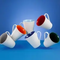 Кружка New Bell матовая, белая с синим