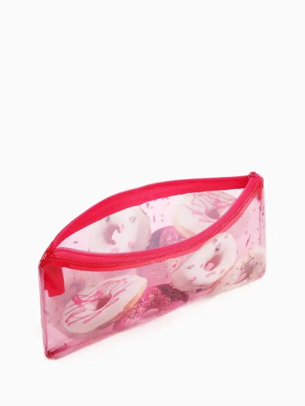 Косметичка-пенал на молнии, цвет розовый