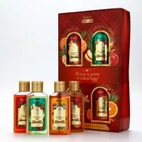 URAL LAB Арома Саунд Набор "Тепла и уюта в Новом году", 4 геля для душа,4х100