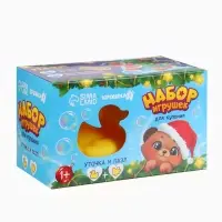 Макси-пазлы Крошка Я, новогодний набор игрушек, 10 деталей, с резиновой уточкой для купания