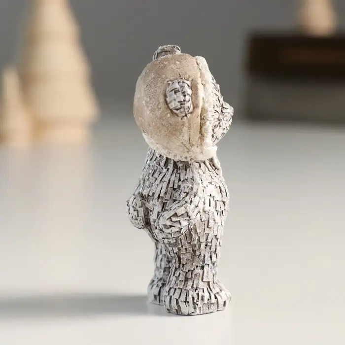 Фигурка полистоун &laquo;Мишка в шапке; колпаке, стоит&raquo;, серый, 4&times;3&times;7 см, МИКС