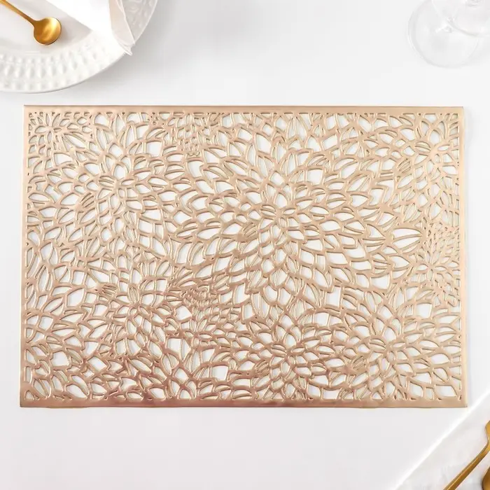 Салфетки сервировочные на стол Доляна &laquo;Астра&raquo;, 45&times;30 см, 4 шт., золотые