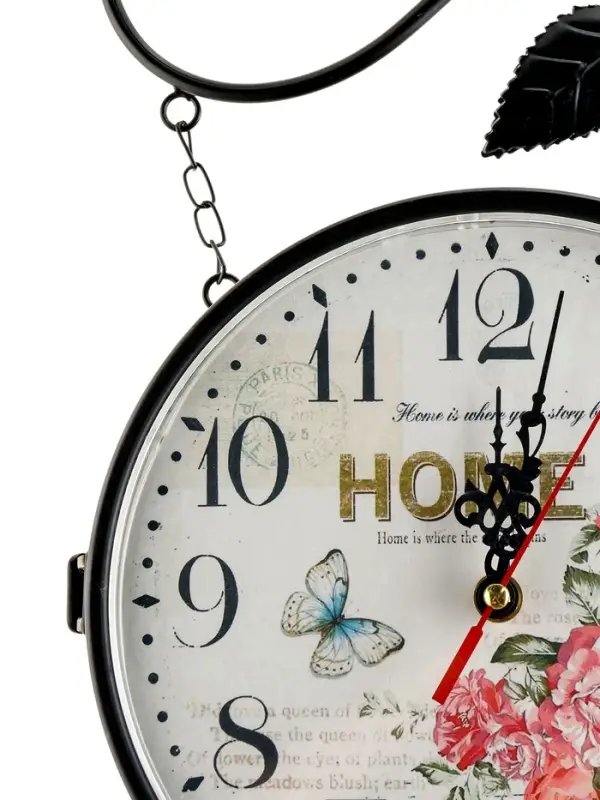 Часы настенные интерьерные &laquo;Птичка на ветке&raquo;, двусторонние, на подвесе, 50&times;32 см, циферблат d=21 см, от батареек 2&times;АА